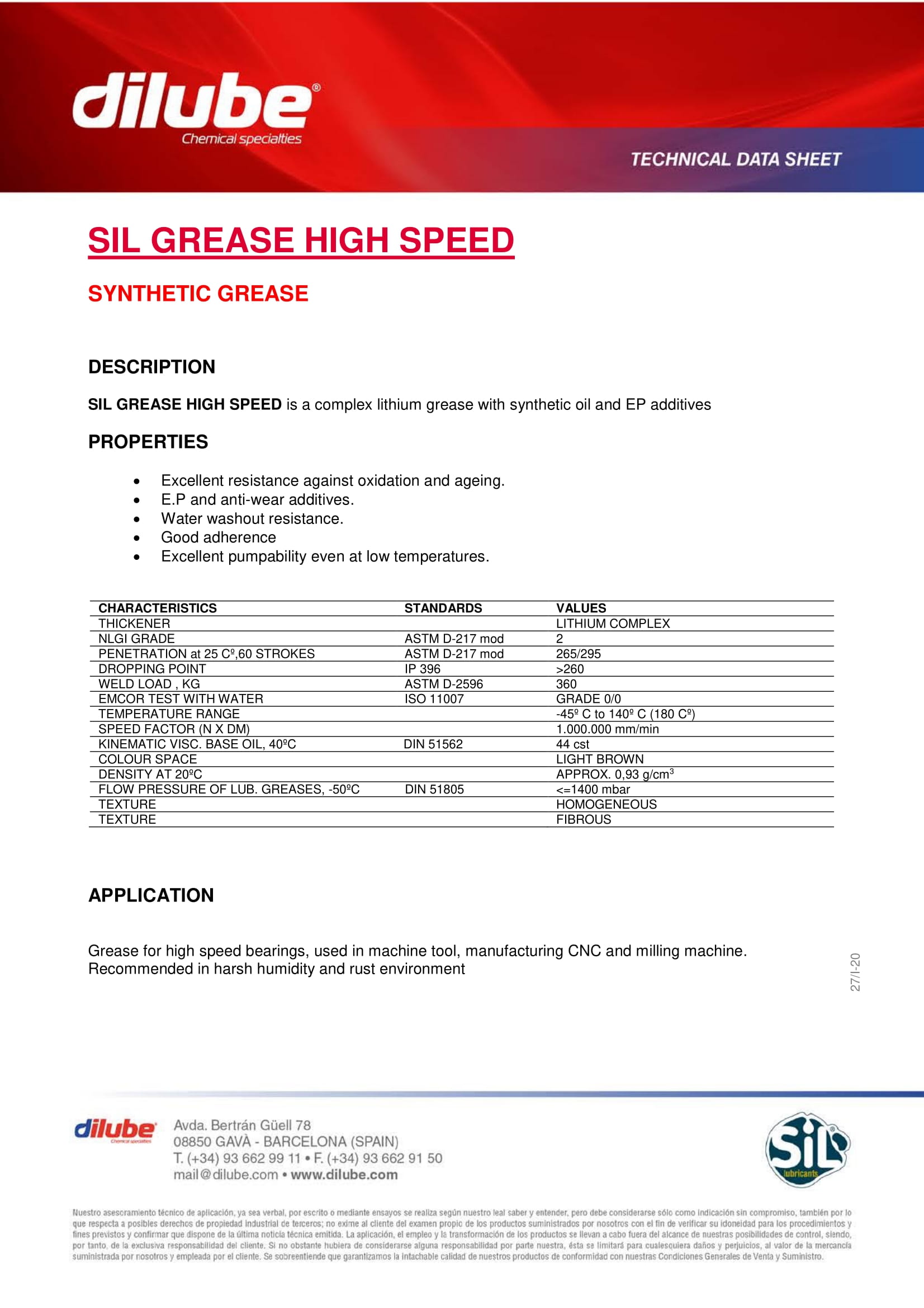T.D. Sil Grease High Speed