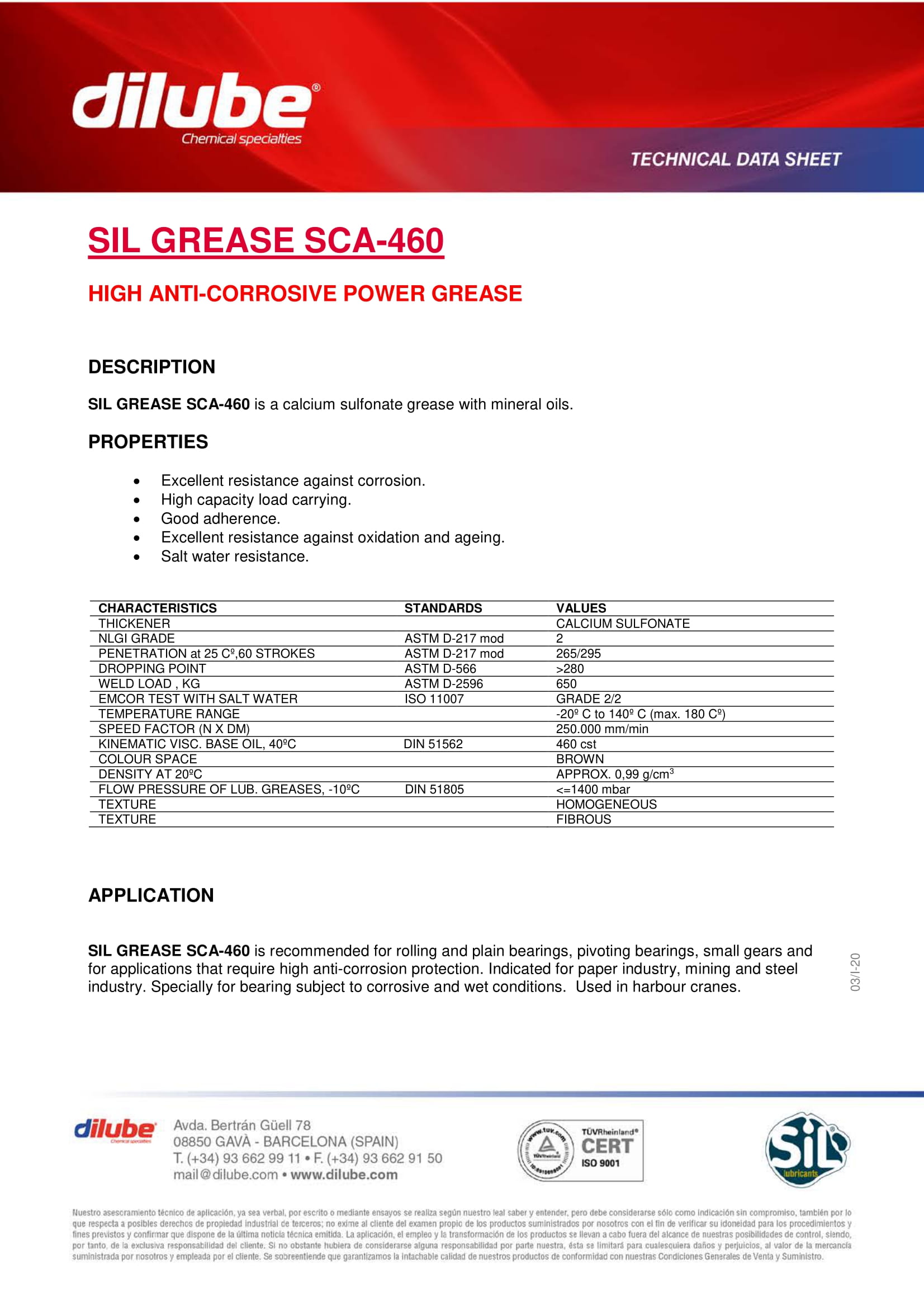 T.D. Sil Grease Sca-460